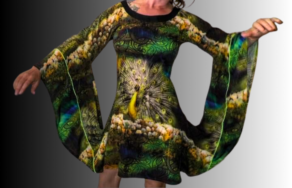 spring peacock dress