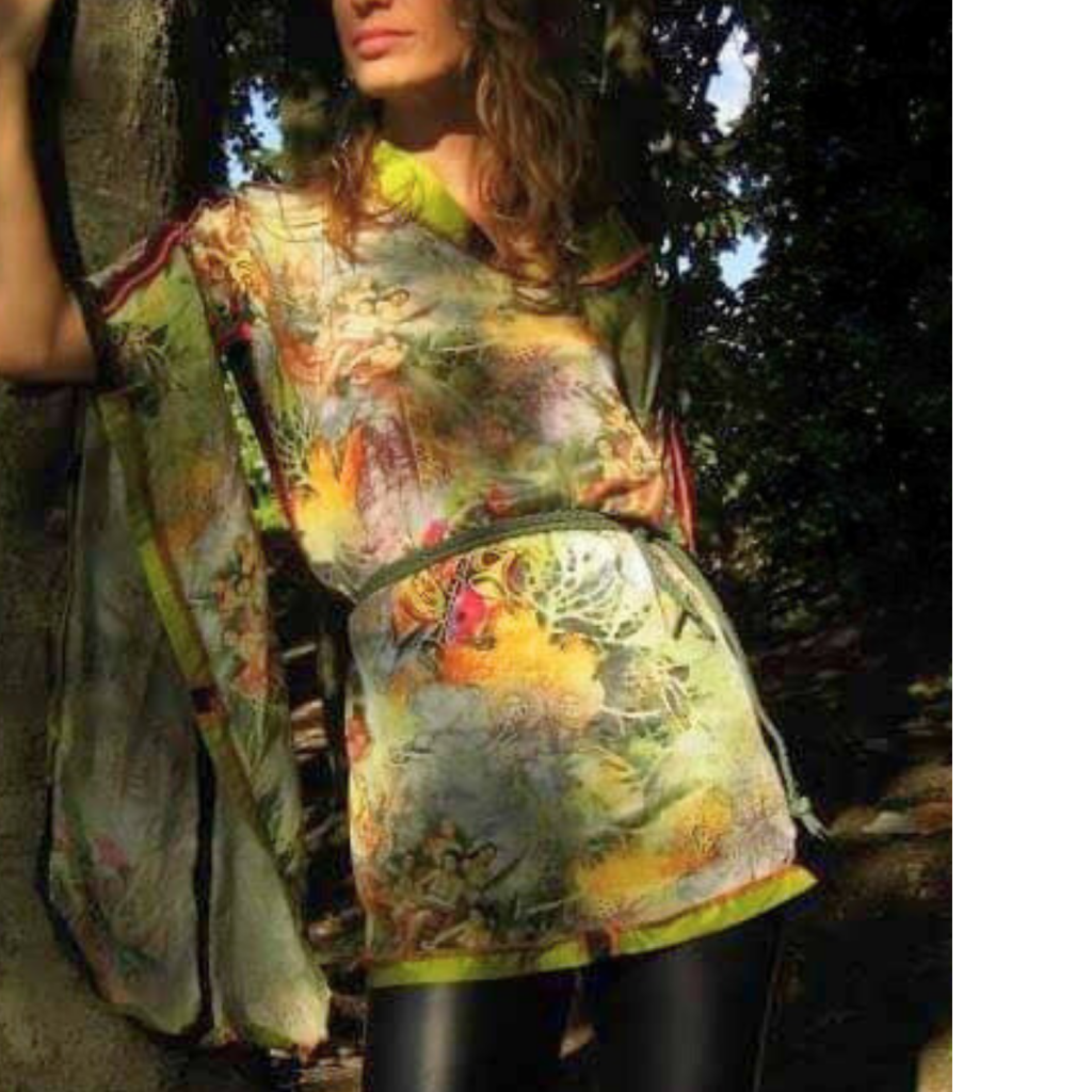 spring silk top lean on tree