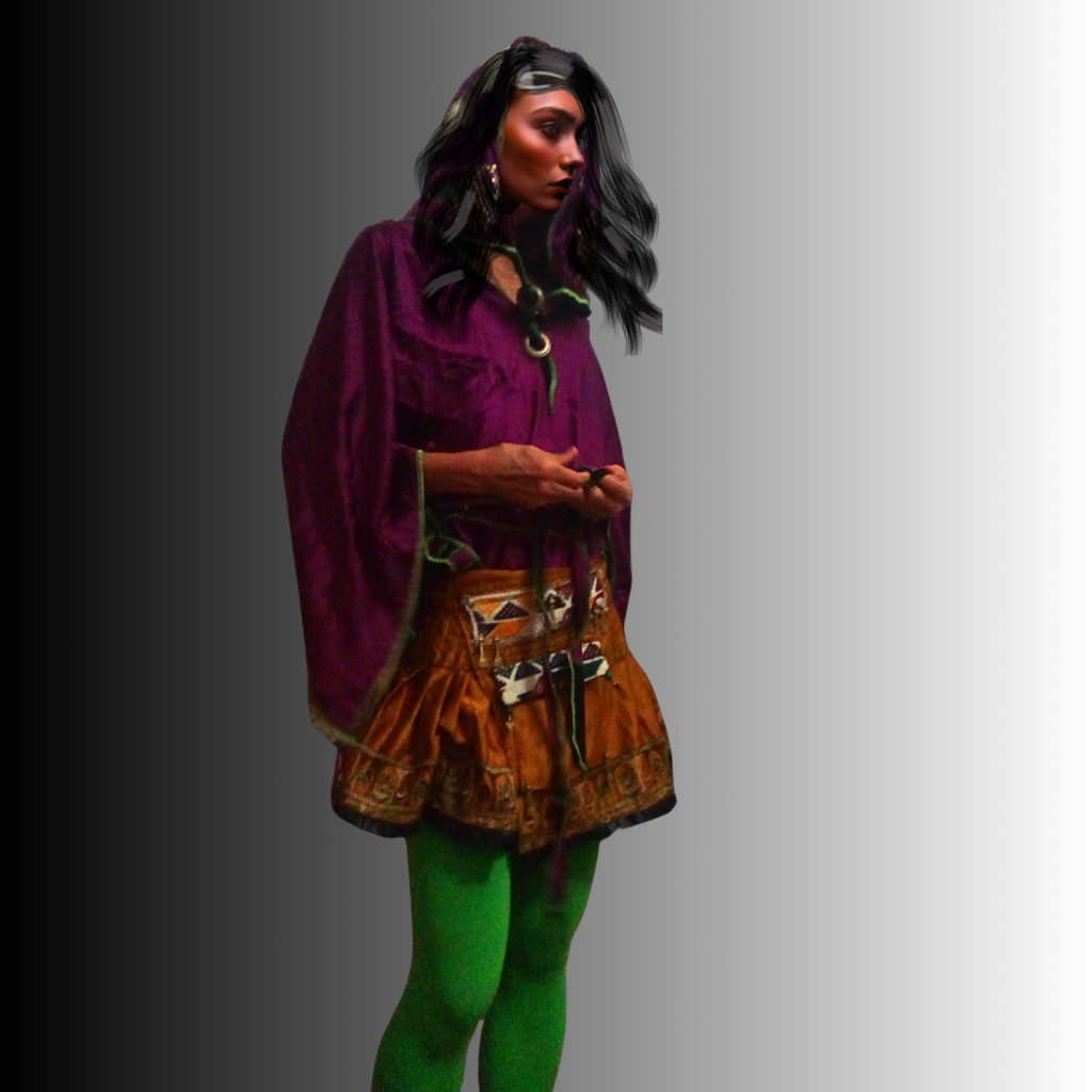 spring woman with green leggings and pink top