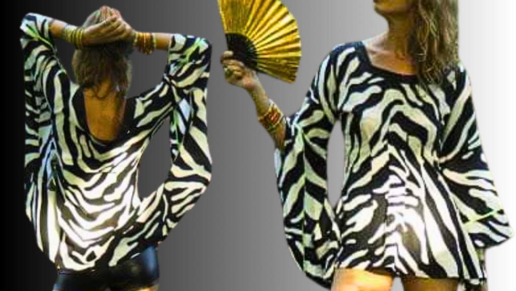 spring zebra top with fan